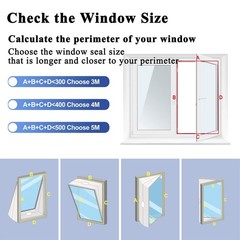 400CM(157″) Window Seal Kit, Casement AC Vent White-4M(157″)