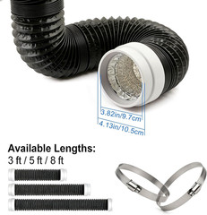 4Inch Flexible Dryer Vent Hose, 3FT 6-Layer Aluminum Duct 4IN x
