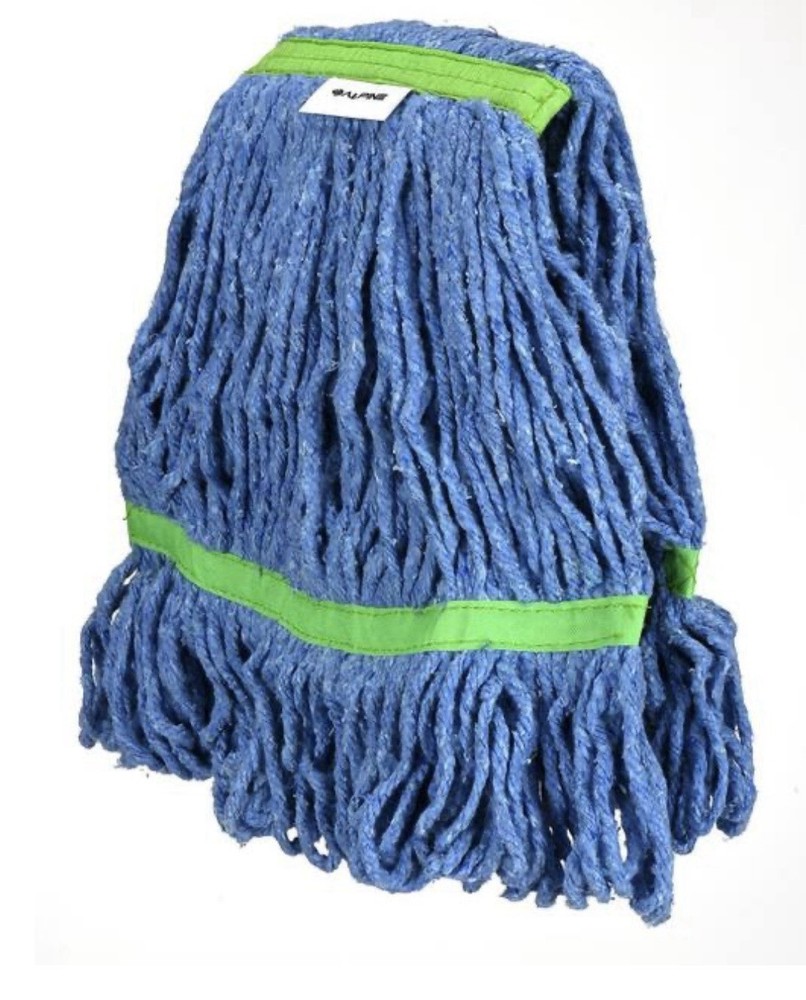 ALPINE BLENDED BLUE 24OZ LOOP END MOP HEAD 5 INCH GREEN HEAD AND TAILBAND