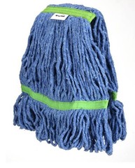ALPINE BLENDED BLUE 24OZ LOOP END MOP HEAD 5 INCH GREEN HEAD AND TAILBAND