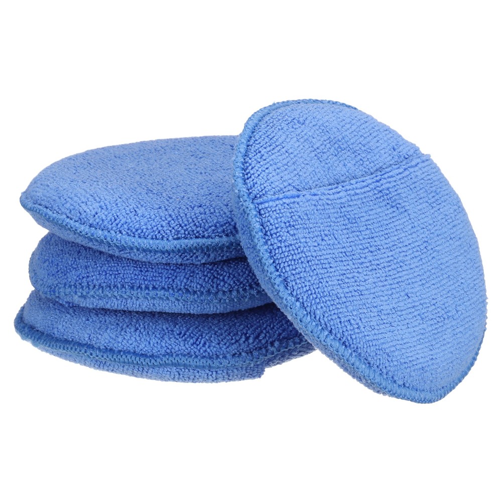 4pcs Microfiber Car Wash Sponge 6″x6″ Non-Scratch Foam Applicator Pads Blue