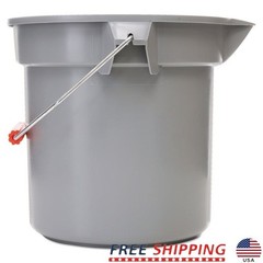 Heavy Duty 14 Quart Round Utility Bucket W/ Measuring Lines & Wide Pour Spout US