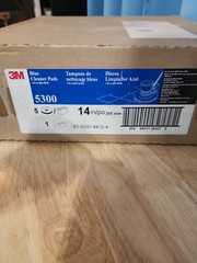 3M 5300 5 Pk 14 In Floor Pad Size 175 to 600 RPM Blue Scrubbing Pad