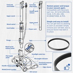 Belts Compatible for Kenmore Cleaner Belt 20-5218 CB3 PH5 kc28sbztz000 5PH282