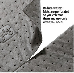 Pig Mat231 Sorbents, 11 Gal, 15 In X 20 In Universal, Gray, Polypropylene QTY 50