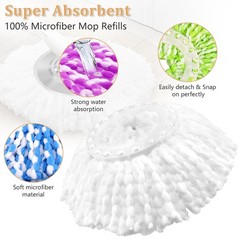 NICEMOVIC 5 Pack Spin Mop Replacement Head for 360° Mix Colors