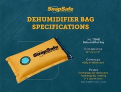 SnapSafe Reusable Dehumidifier Bag 450G, 75908 – Portable, Easy to Use Moistu…