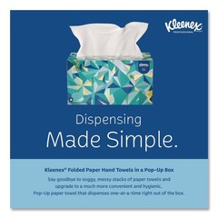 Kleenex 01701CT 9 in. x 10.5 in. 1-Ply POP-UP Box Hand Towels – WT (2160/CT) New