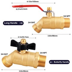 UNWAVER Garden Hose Full 3/4 inches, inlet Long and Butterfly Handle 2PCS