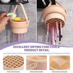 GOLIKEE Makeup Brush Cleaner Mat 3 in 1 Silicone Khaki