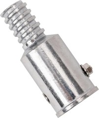 (2-Pack) 1″ Threaded Tips Replacement for Extension Poles 1 in, sliver