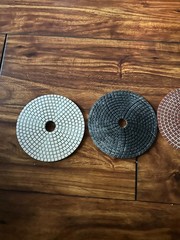 Cyclone wet polish pad 5″ 100 grit, Recon pad. 200 Grit, Xpeed pad 800 grit, +1