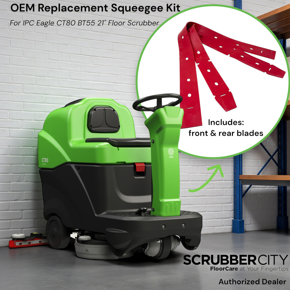 OEM Squeegee Blade Set Front & Rear for IPC Eagle 21″ CT80 BT55 Floor Scrubber