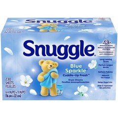 Snuggle Fabric Softener Dryer Sheets, Blue Sparkle 230 Count (Pack of 1)