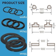 12 Pieces 25076RP Washer and Ring Kit for 1 1/2 inch Fittings, 25076RP Large …