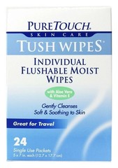 Tush Wipes for Adults 24 Individual 24 Count (Pack of 1), Multicolor