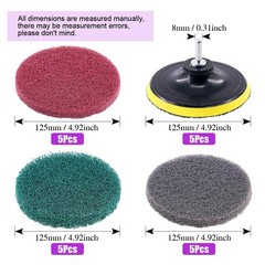 Swpeet 16Pcs 5Inch 3 Different Color Scrubbing Pads Drill Powered Brush Tile…