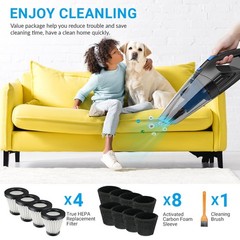 4 Pack F117 Filters Compatible with Dirt handheld vacuum filter(white)