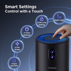 MOOKA Air Purifiers for Home Large Room up to 1076 ft², H13 True HEPA Air F