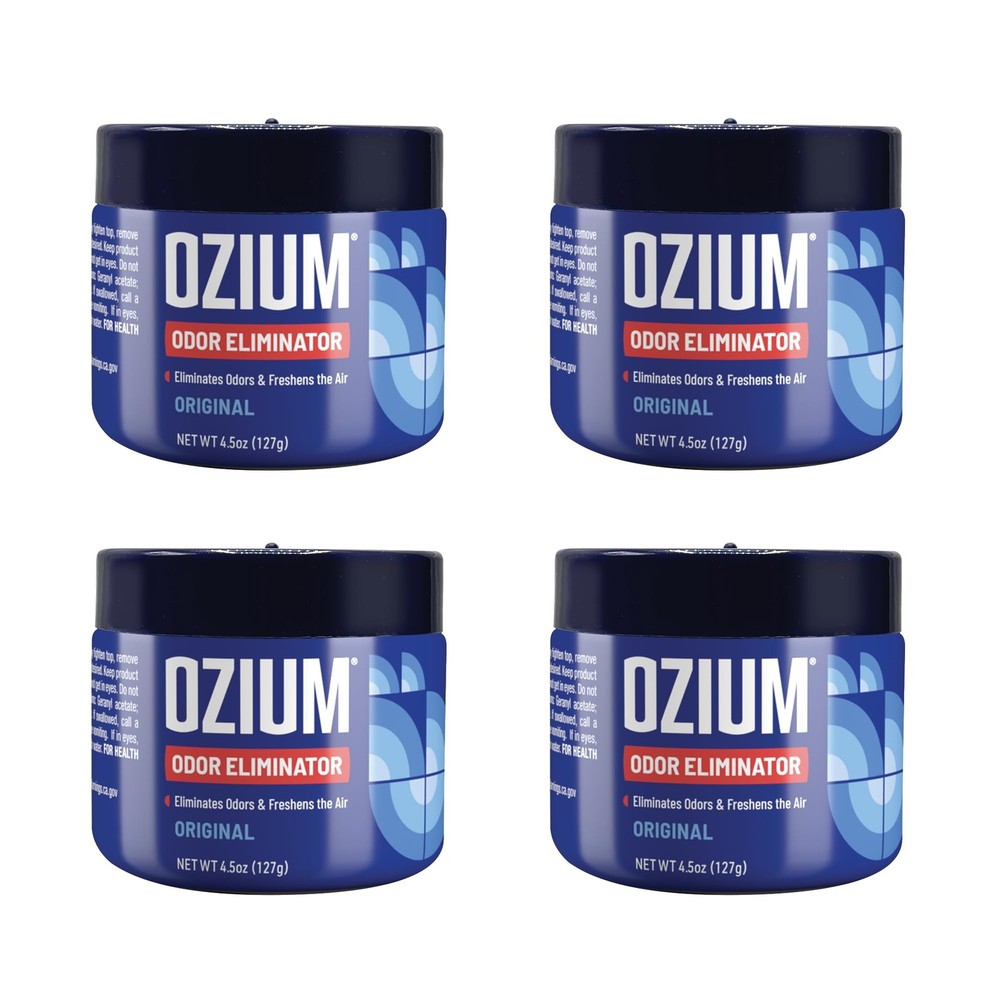 Ozium 4.5 Oz. Odor Eliminating Gel for Homes, Ounce (Pack of 4), Blue
