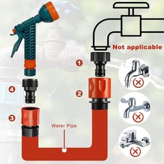 Hotop 16 Pieces Garden Hose Quick Connector 3/4 Inch inch, Red, Black