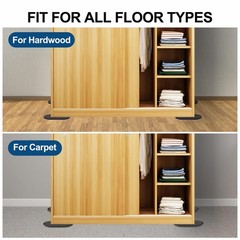 Reusable Large Furniture Sliders for Carpet, Movers Sliders, Black