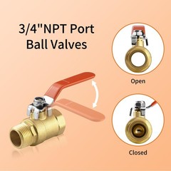 Brass Garden Hose Shut Off Valve – 3/4” GHT Female x NPT Male,