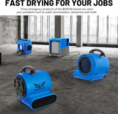 Air Mover Blower Fan, Industrial 1/3HP 1200CFM Monster Floor Blower Carpet Dryer
