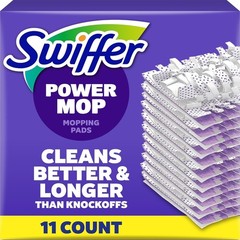 Swiffer PowerMop Multi-Surface Mopping Pad Refills for 11 Count, White/Purple