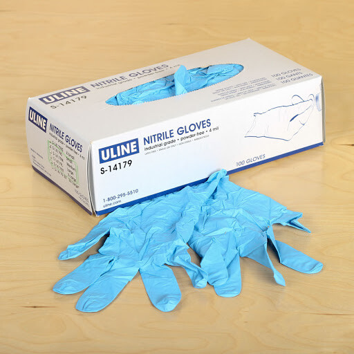 ULINE Industrial Nitrile Gloves – Powder Free – 4mil (X-Large)
