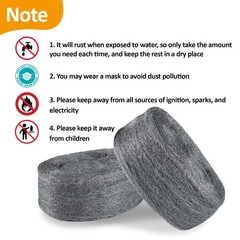 Steel Wool 0000 Fine 10Oz x 20Ft for Polishing, Wood, Glass, Chrome, Hole Fillin