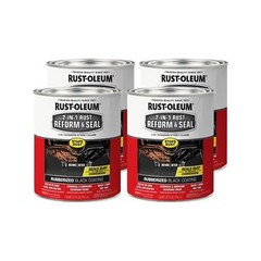 Rust-Oleum 344763-4PK Automotive 2-in-1 Rust Reform & Seal Quart Black 32 Fl