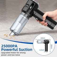 Sycoodeal Handheld Car Vacuum Cleaner, 25000PA Strong Cyclonic Suction Silver