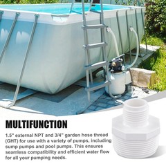 PEUTIER 2pcs PVC Garden Hose Adapters, Male 1.5″ M, as shown in the picture