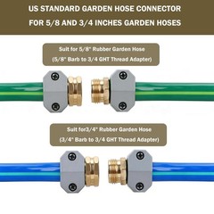 LIULO TOOL Garden Hose Repair Kit, 5 Sets Aluminum Alloy 5 Sets, Silver, Gold