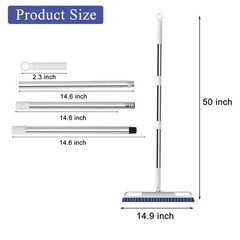Multifunction Magic Broom, Extended Indoor Detachable,3-in-1 Sweeper Blue