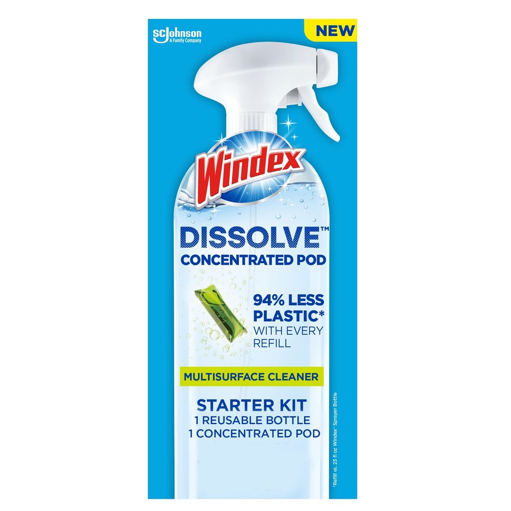 Windex Dissolve Concentrated Pods, 23 Fl Oz (Pack of 1), Starter Kit