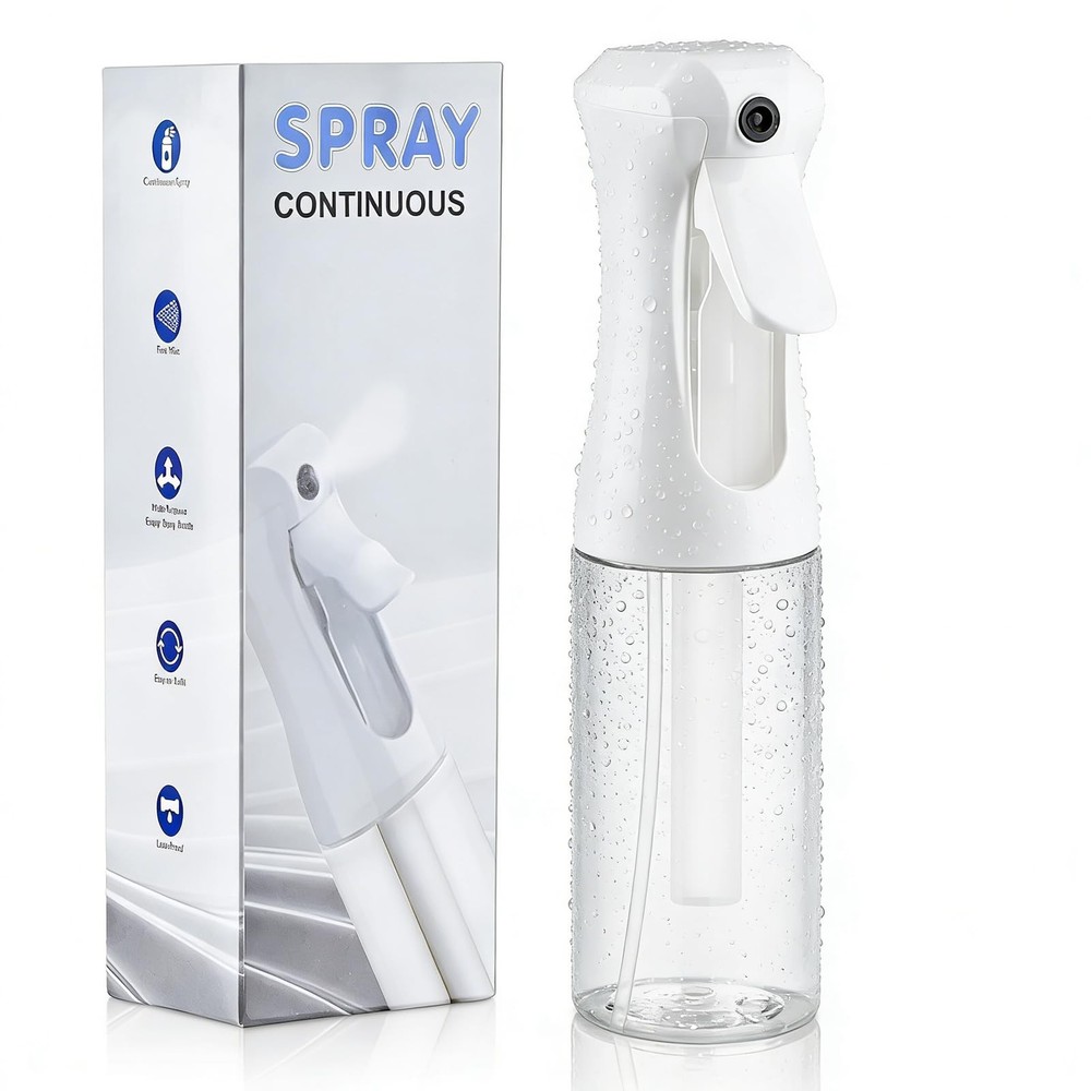 HPPFFY Continuous Spray Bottle, 6.8 OZ Hair Bottles, Ounces, White