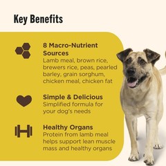 Nutrish Limited Ingredient Lamb Meal Brown Rice Recipe Dry Dog Food 14 Lb. Bag