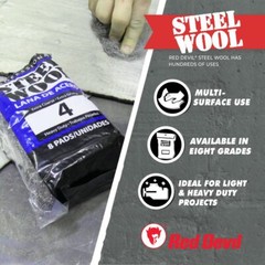 3332 Steel Wool Multigrade Pack 6 Pads Gray 6 Count