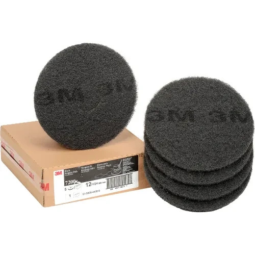 3M 12″ Black Stripping Pads 7200 Full Case Floor Stripper 5 inBox 8374