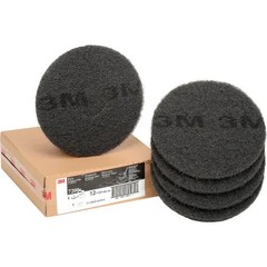 3M 12″ Black Stripping Pads 7200 Full Case Floor Stripper 5 inBox 8374