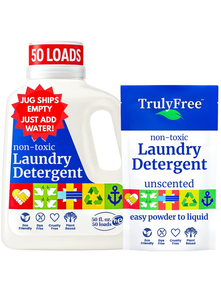 Truly Free Natural Laundry Detergent for Sensitive Skin 50 Fl Oz (Pack of 1)