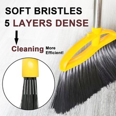 Gloffer Soft Bristles Broom for Indoor Sweeping, Household Cleaning Yellow