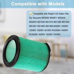 2 Pack VF6000 Filter for Ridgid 5-20 Gallon Wet 2Pack, 2