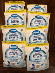 NEW Carbona Free & Clear Laundry Detergent Sheets 25 Pack LOT 8 400 sheets Total