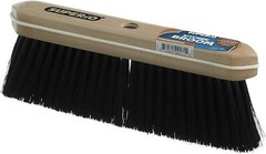 Superio Kitchen Broom Premium Black Tampico Bristles, with Grey Metal Handle