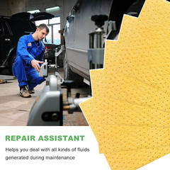 10 PCS Oil Absorbent Pads, 20″ X 15″ Weight Dimpled Pad Polypropylene Mat for Oi