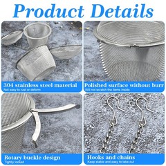 Akamino 6 Pcs Ultrasonic Cleaner Baskets, Stainless Steel Jewelry Cleaning…