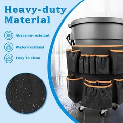 Trash Can Caddy Bag Fit 32-55 Gallon Garbage Bin, Cleaning Caddy Bag with Adj…